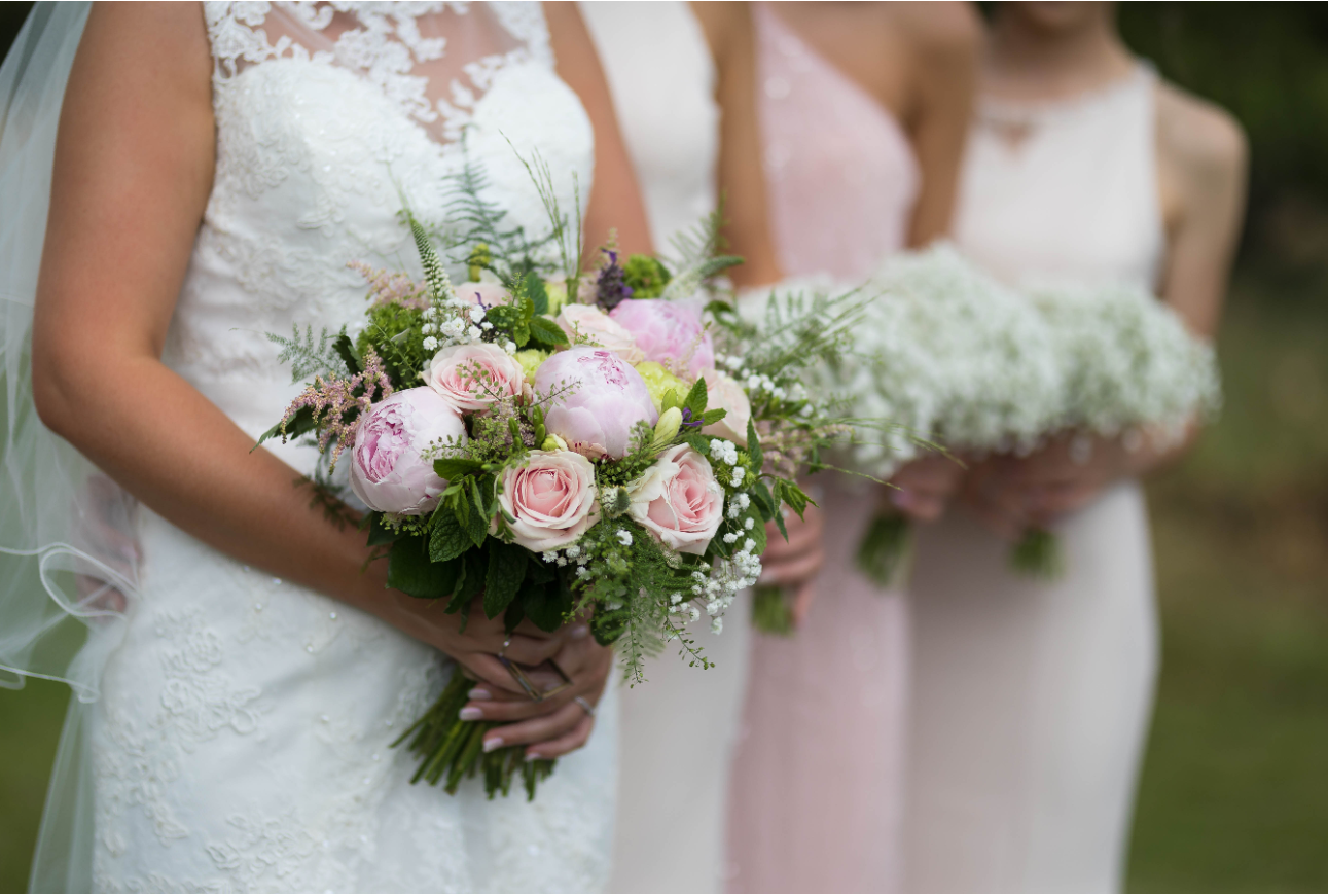 All the bridal parties bouquets