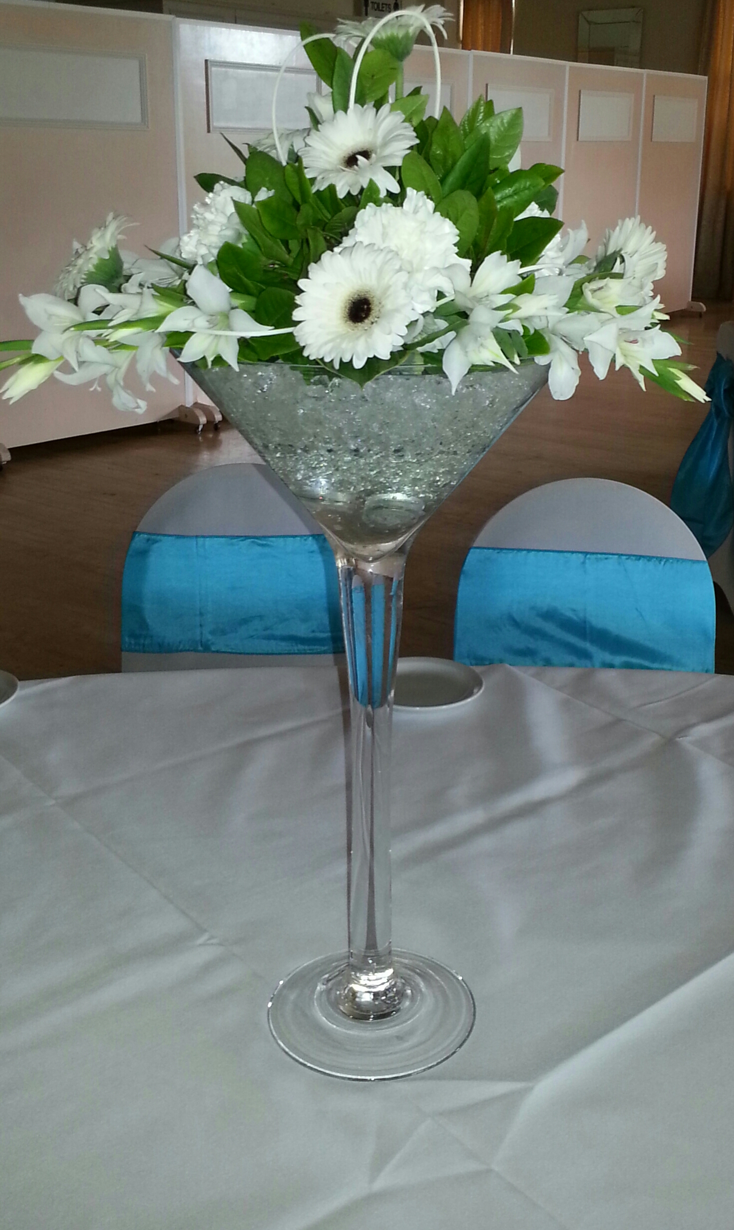 Posy style martini glass displays