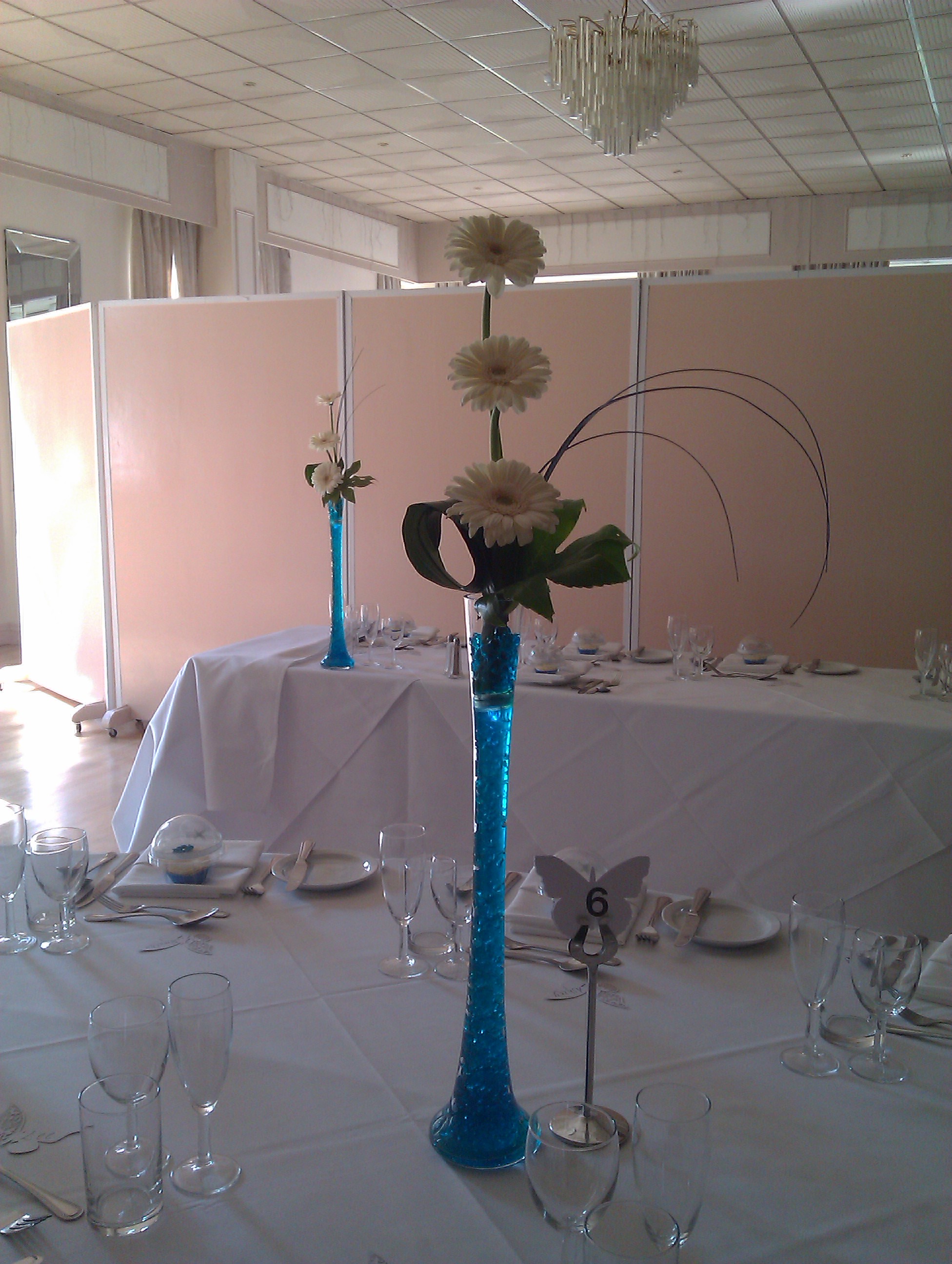 Slim vase table displays