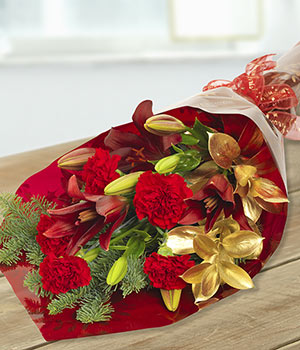 Christmas red and gold traditional