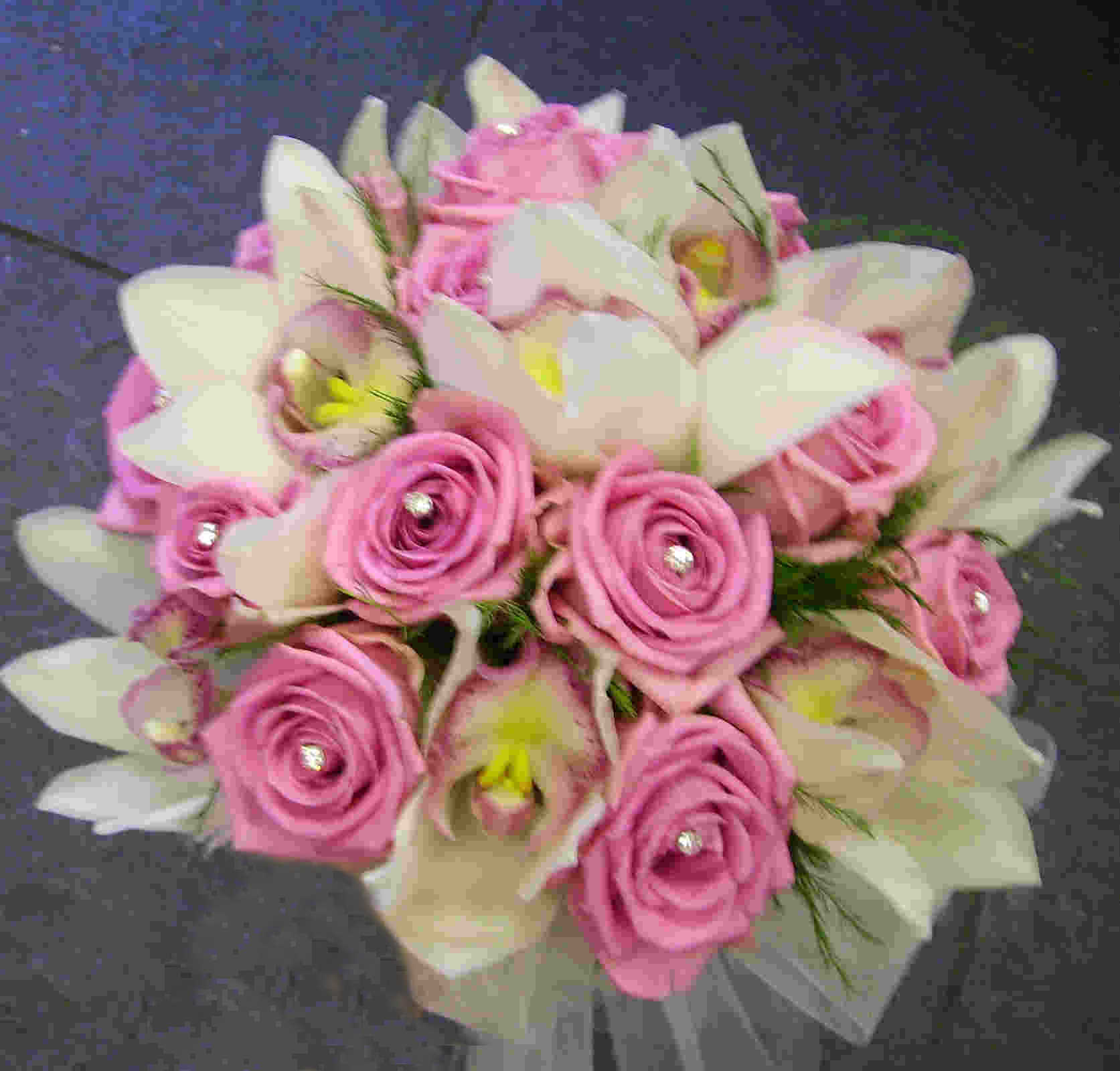 Brides Orchid & Rose Hand-tied