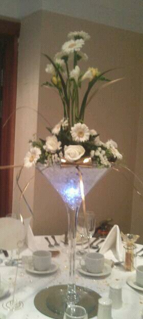 Martini glasses in buttermilk and cream