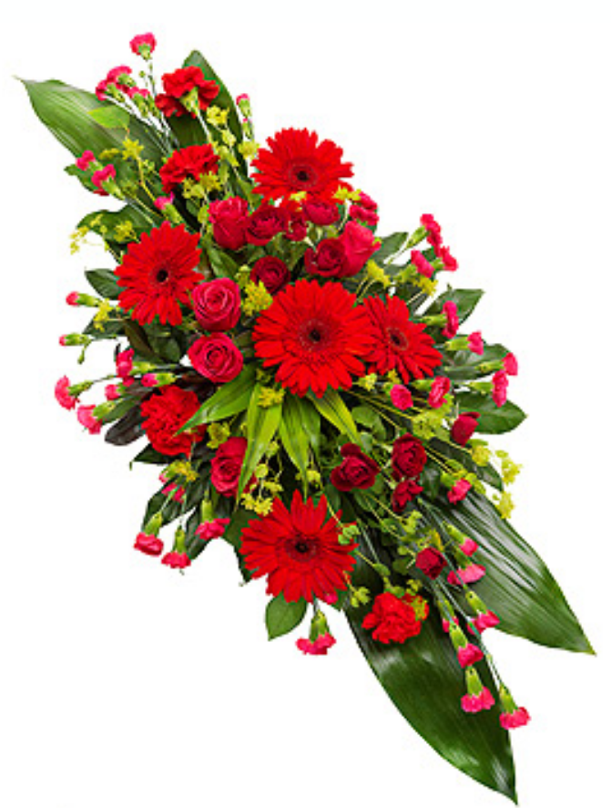 Red double ended funeral spray