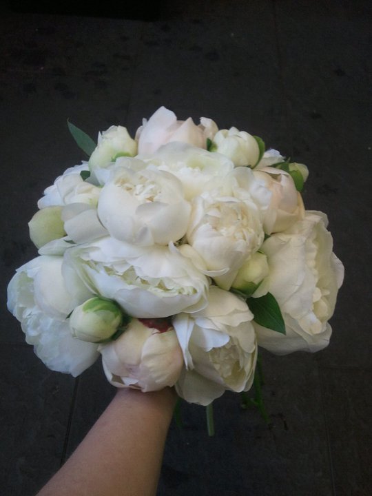 Scented white peony wedding tie.