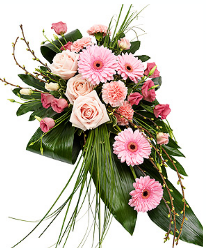 Pink single ended funeral spray