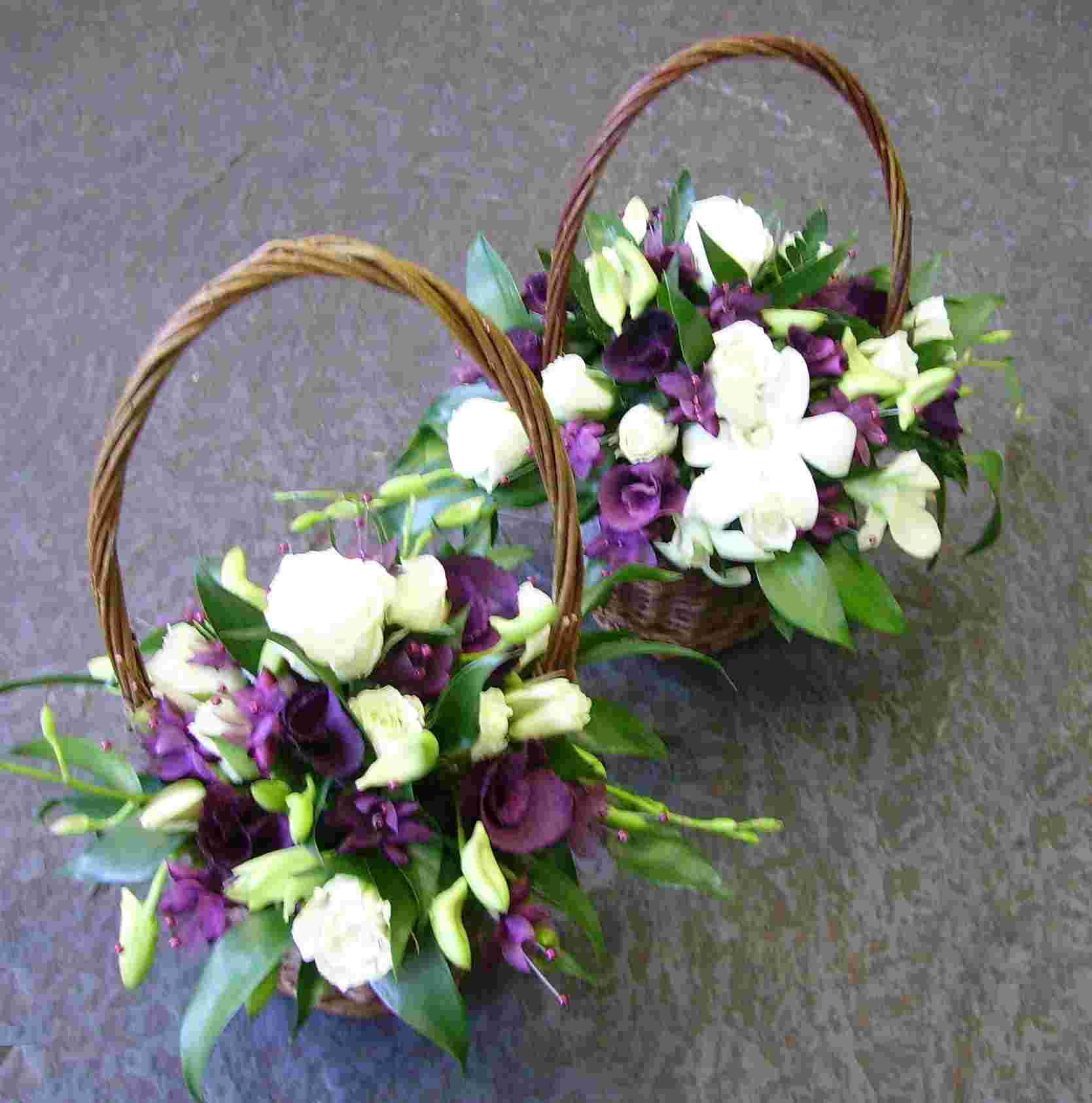 Bridesmaids Baskets — Purple & Ivory