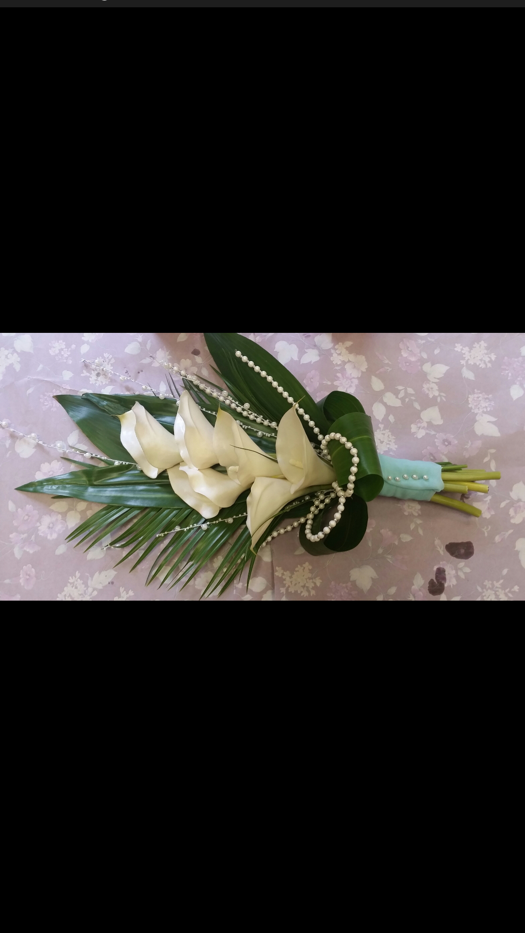 Artificial  calla lily & pearl overarm