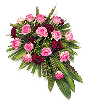 Single Ended Spray Pink & Burgandy