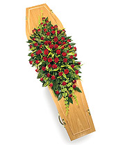 Casket Spray All Red Roses