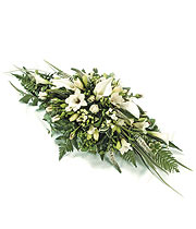 All White Delicate Casket Spray